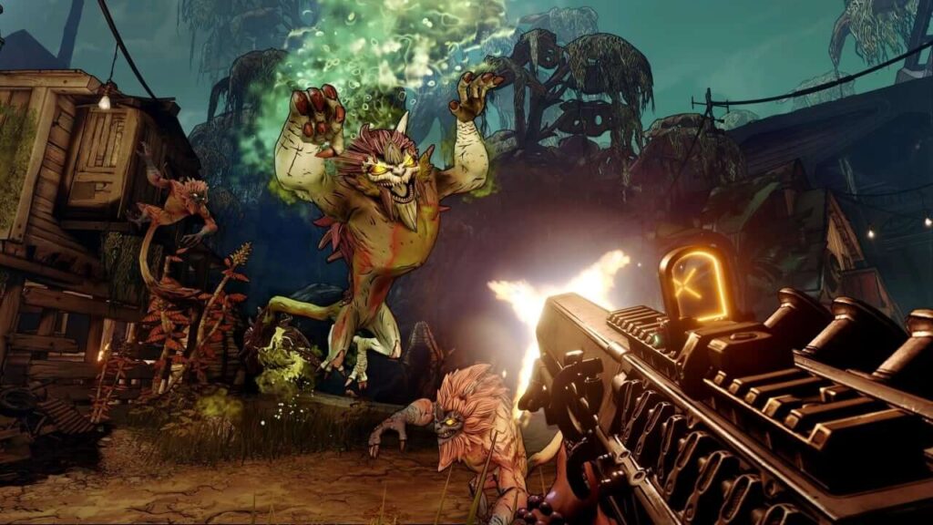 Borderlands 3: яркий стиль комикса, герой с пушками и кучей лута