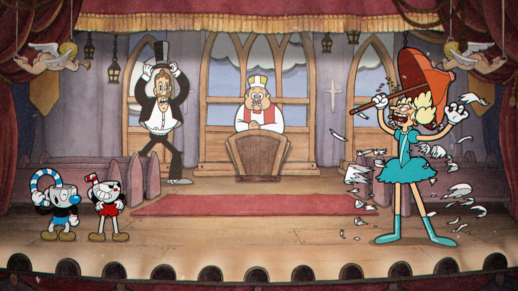 Cuphead: мультяшный стиль 1930-х, битва с огромным боссом