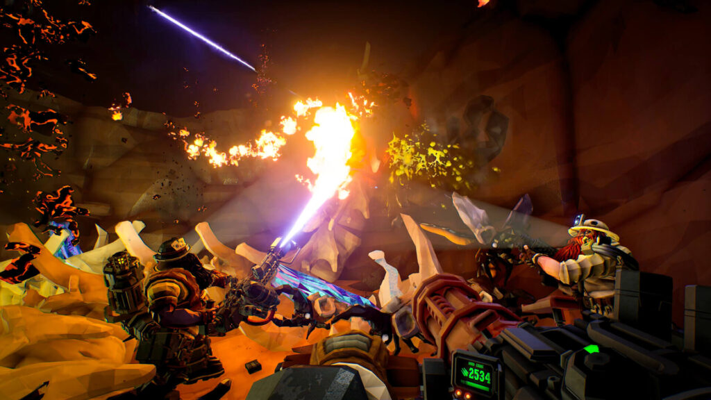 Deep Rock Galactic: гномы-шахтёры с дрелями пробиваются через пещеру